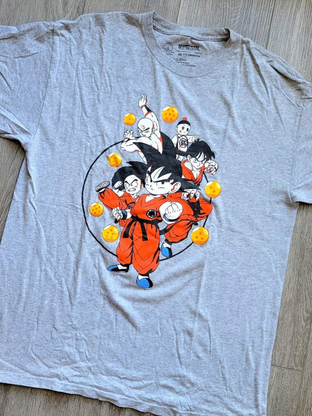 Dragonball gray official graphic tee with Goku print size L